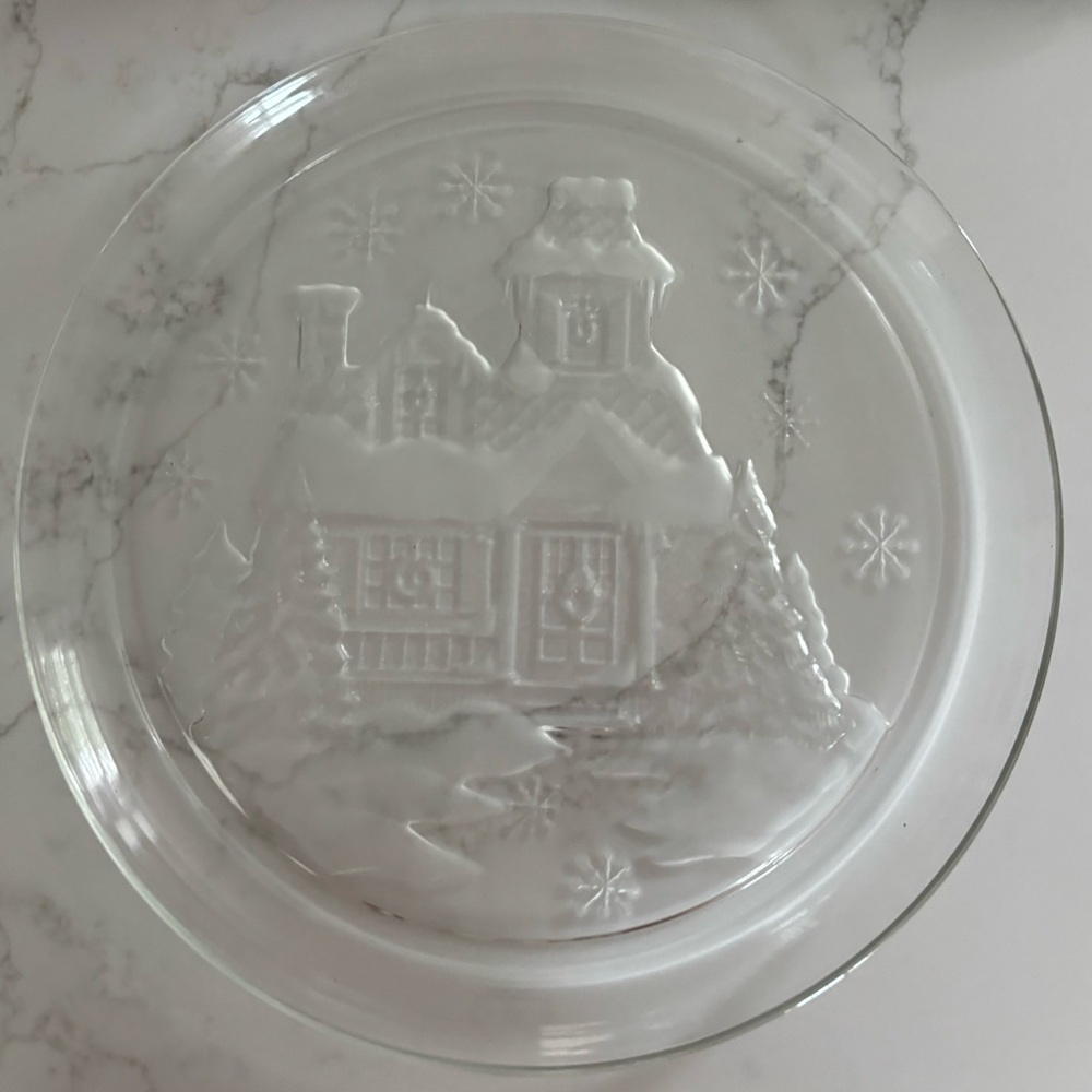 Arcoroc Holiday Glass Serving Tray, 13”